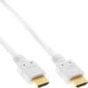 InLine® HDMI Kabel, HDMI-High Speed mit Ethernet, Premium, Stecker / weiß / gold, 7,5m, weiß