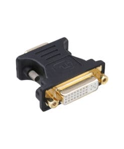 DVI-A Adapter, Analog 24+5 Buchse auf 15pol HD Stecker (VGA), vergoldet, schwarz