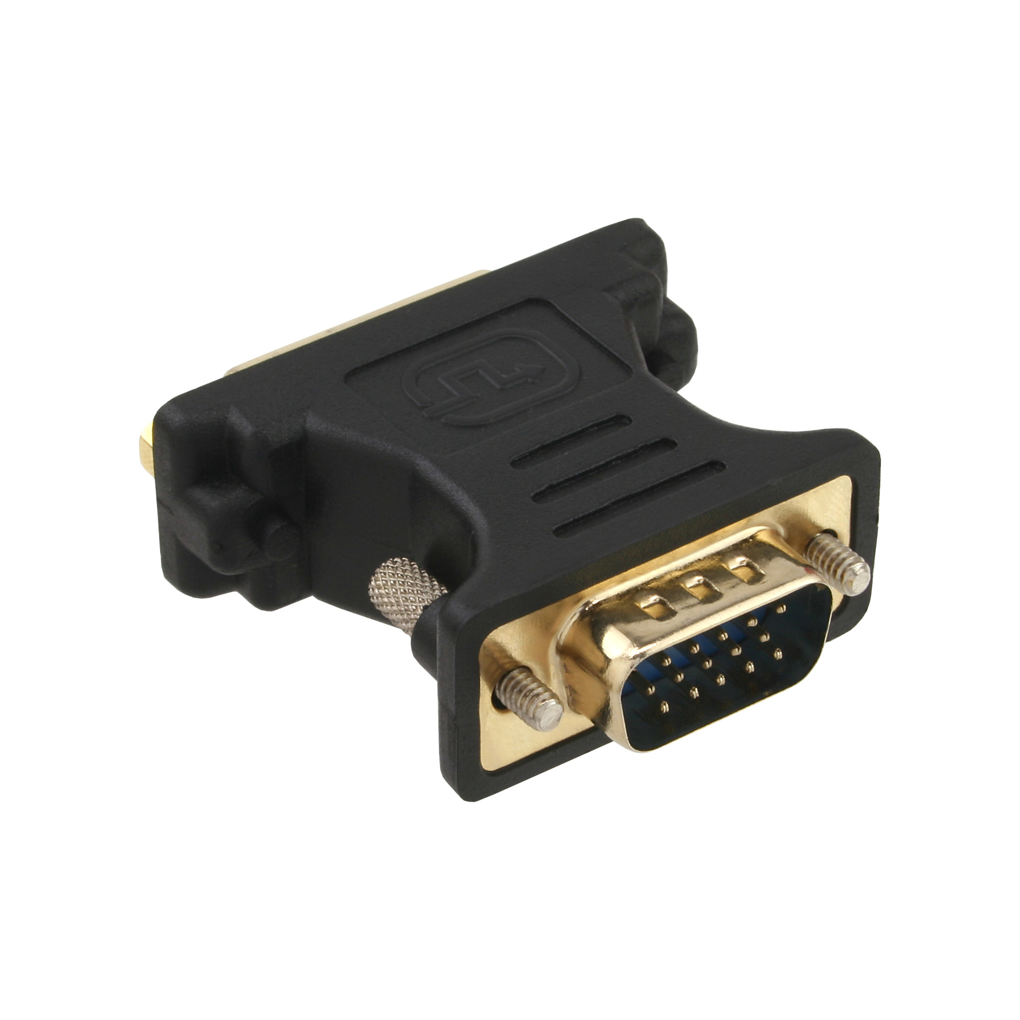 DVI-A Adapter, Analog 24+5 Buchse auf 15pol HD Stecker (VGA), vergoldet, schwarz DVI-A Adapter, Analog 24+5 Buchse auf 15pol HD Stecker (VGA), vergoldet, schwarz – Bild 2