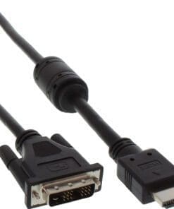 HDMI-DVI Adapterkabel, 19pol Stecker auf 18+1 Stecker, mit Ferrit, 3m, schwarz