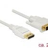Delock Kabel DisplayPort 1.2 Stecker > DVI 24+1 Stecker 2 m weiß