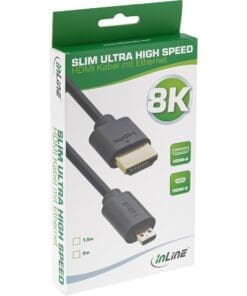 InLine® Slim Ultra High Speed HDMI Kabel, 8K4K, A Stecker / D Stecker (Micro), schwarz / gold, 2m InLine® Slim Ultra High Speed HDMI Kabel, 8K4K, A Stecker / D Stecker (Micro), schwarz / gold, 2m – Bild 3