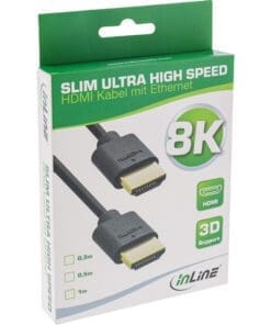 InLine® Slim Ultra High Speed HDMI Kabel, 8K4K, Stecker / Stecker, schwarz / gold, 0,5m InLine® Slim Ultra High Speed HDMI Kabel, 8K4K, Stecker / Stecker, schwarz / gold, 0,5m – Bild 3