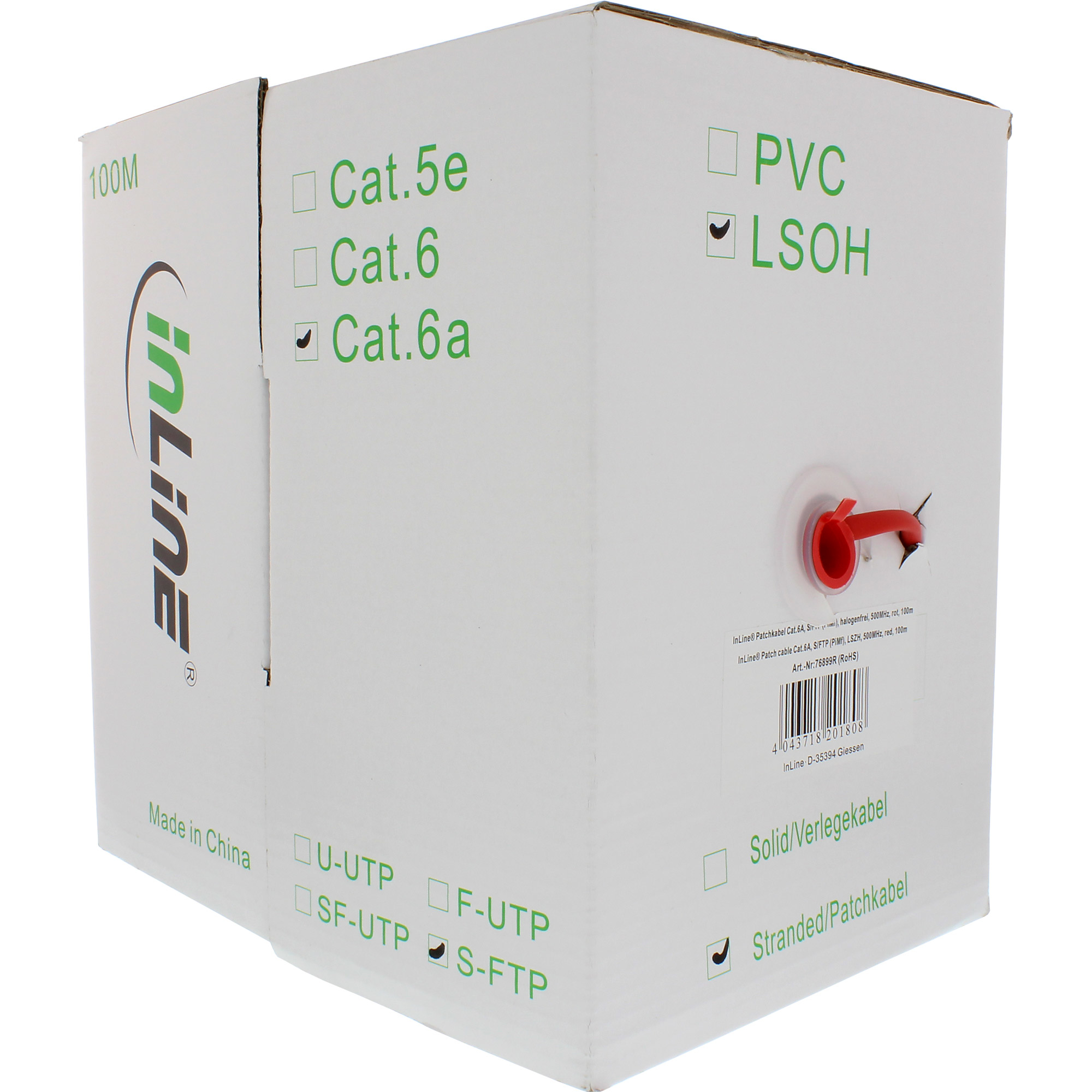 Patchkabel, S/FTP (PiMf), Cat.6A, 500MHz, halogenfrei, Kupfer, rot, 100m, rot Patchkabel, S/FTP (PiMf), Cat.6A, 500MHz, halogenfrei, Kupfer, rot, 100m, rot – Bild 2