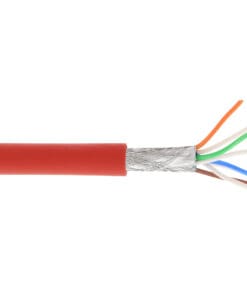 Patchkabel, S/FTP (PiMf), Cat.6A, 500MHz, halogenfrei, Kupfer, rot, 100m, rot