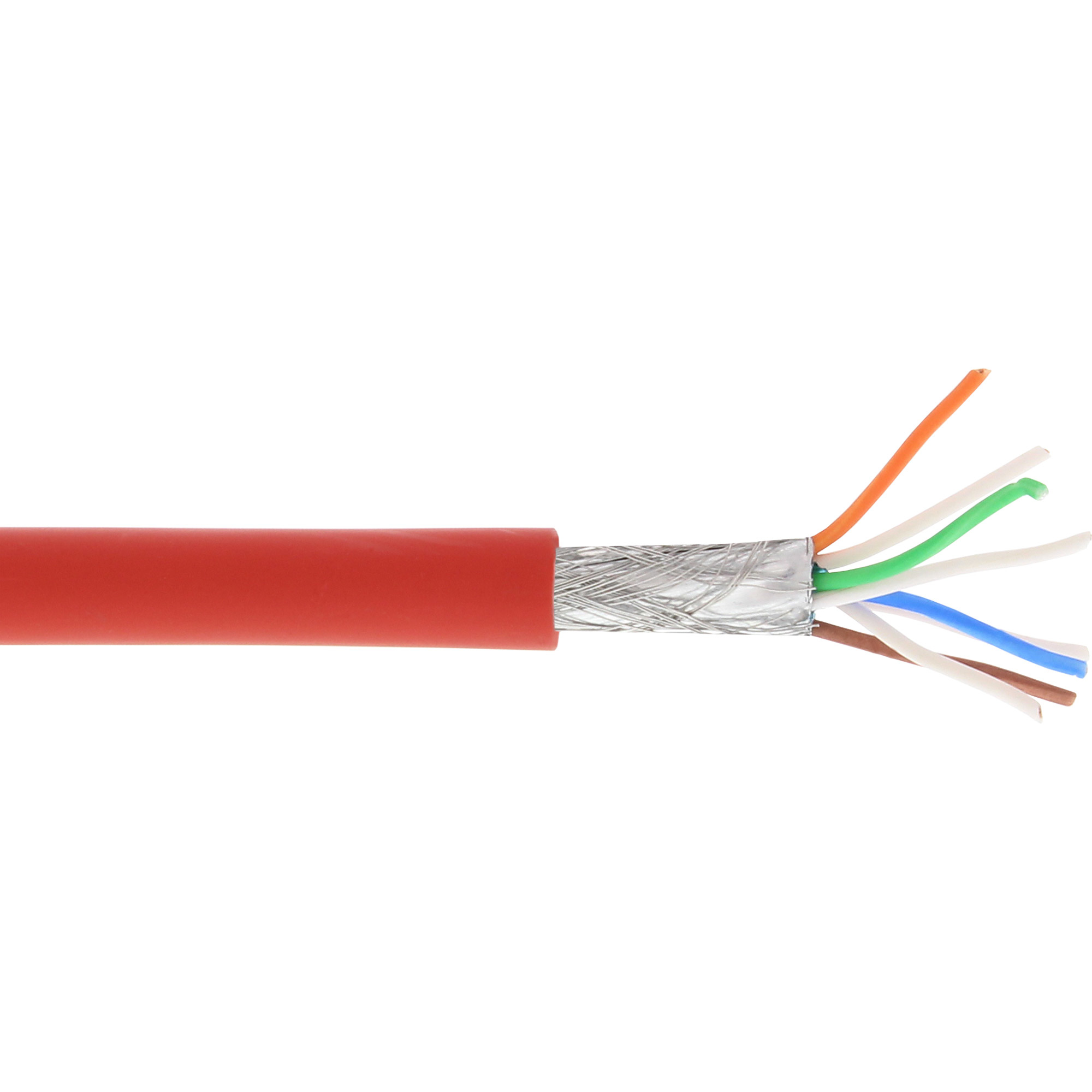 Patchkabel, S/FTP (PiMf), Cat.6A, 500MHz, halogenfrei, Kupfer, rot, 100m, rot Patchkabel, S/FTP (PiMf), Cat.6A, 500MHz, halogenfrei, Kupfer, rot, 100m, rot
