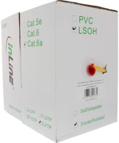 Alternative view of Patchkabel, S/FTP (PiMf), Cat.6A, 500MHz, halogenfrei, Kupfer, gelb, 100m, gelb
