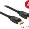 Delock Kabel DisplayPort 1.2 Stecker > DisplayPort Stecker 0,5 m schwarz 4K Passiv