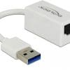Delock Adapter USB 3.0 Typ-A > 1 x Gigabit LAN RJ45 kompakt weiß