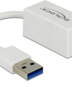 Delock Adapter USB 3.0 Typ-A > 1 x Gigabit LAN RJ45 kompakt weiß