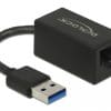 Delock Adapter USB 3.0 Typ-A > 1 x Gigabit LAN RJ45 kompakt schwarz