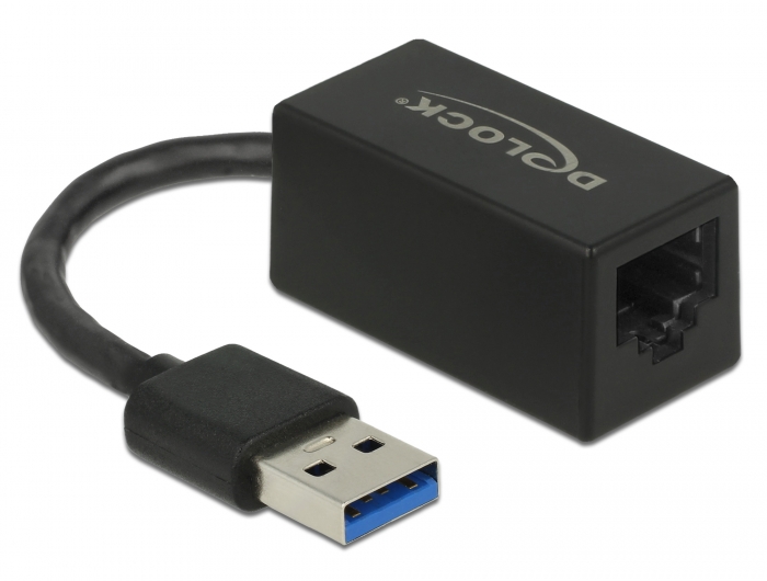 Delock Adapter USB 3.0 Typ-A > 1 x Gigabit LAN RJ45 kompakt schwarz Delock Adapter USB 3.0 Typ-A > 1 x Gigabit LAN RJ45 kompakt schwarz