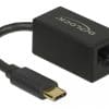 Delock Adapter USB 3.0 Type-C > 1 x Gigabit LAN RJ45 kompakt schwarz