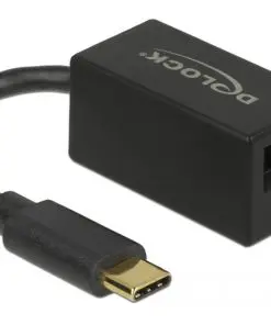 Delock Adapter USB 3.0 Type-C > 1 x Gigabit LAN RJ45 kompakt schwarz