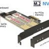 Delock PCIe x4 > 1 x M.2 Key B 1 x M.2 Key M Low Profile Form Faktor 3 austauschbare Köpfe, die in alle Schlitze passen