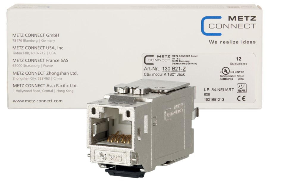 METZ CONNECT C6Amodul K 180° Jack - Keystone, 12 Stück METZ CONNECT C6Amodul K 180° Jack - Keystone, 12 Stück