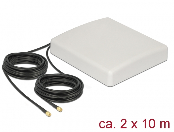Delock LTE MIMO Antenne 2xSMA Stecker 8dBi direktional + Anschlusskabel RG58 10m Delock LTE MIMO Antenne 2xSMA Stecker 8dBi direktional + Anschlusskabel RG58 10m