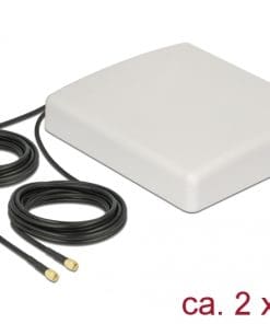 Delock LTE MIMO Antenne 2xSMA Stecker 8dBi direktionalt + Anschlusskabel RG58 5m