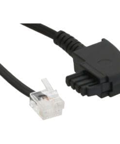InLine® TAE-F Kabel für DSL Splitter, TAE-F Stecker an Western 6/2 DEC Stecker, 25m, schwarz
