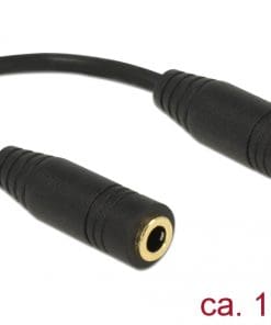 Delock Adapter Audio Klinke 3,5mm Buchse > Buchse 4 Pin Metall 13 cm