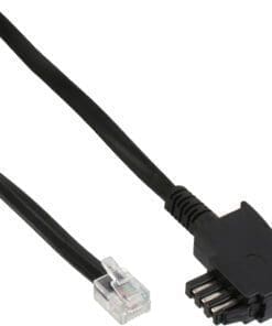 InLine® TAE-N Anschlußkabel, gebrückt, 3m, schwarz