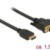 Delock Kabel DVI 24+1 Stecker > HDMI-A Stecker 1,5 m