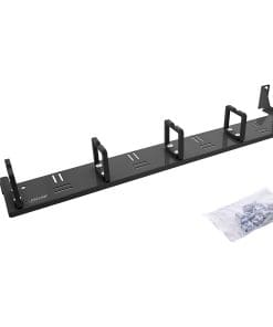 InLine® 19" Kabelführungspanel, 5 Kunststoffbügel horizontal, RAL 9005, schwarz