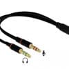 Delock Adapterkabel Klinke Headset 1 x 4 Pin Bu > 2 x 3 Pin St schwarz + 1 x VGA Buchse 20 cm