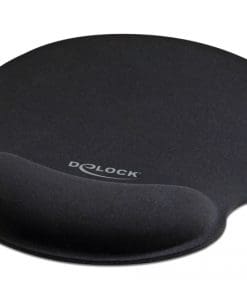 Delock Mauspad mit Handballenauflage rund schwarz