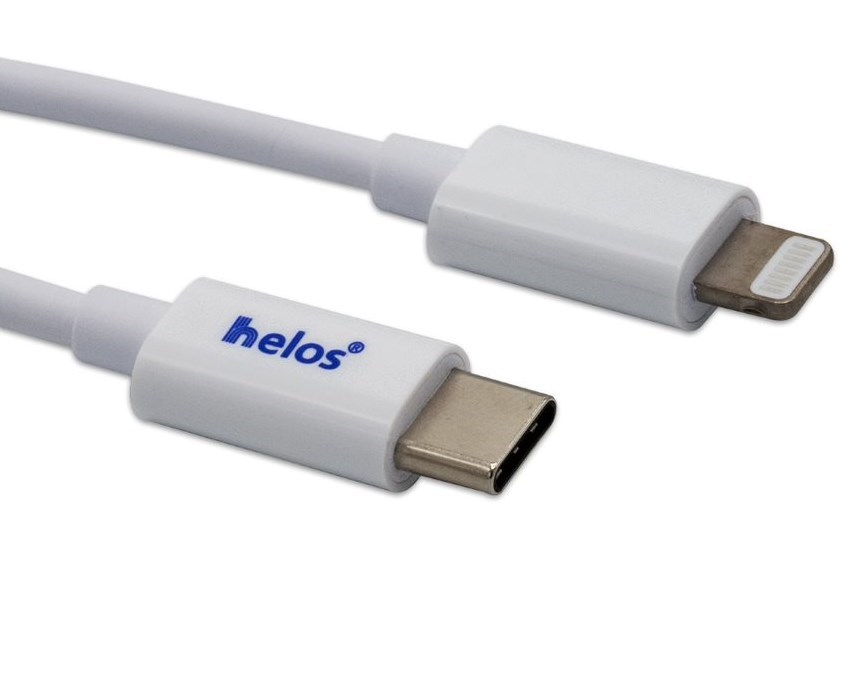 helos USB-C zu Lightning-Kabel, MFI-zertifiziert, 1,0m, weiß helos USB-C zu Lightning-Kabel, MFI-zertifiziert, 1,0m, weiß