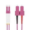 helos LWL OM4 Patchkabel Duplex LSZH 3,0mm LC/SC erikaviolett 1,5m 50/125 µm, Multimode , OM4-Faser bis zu 100 Gigabit/s , LC Duplex St. an SC Duplex St. , Farbe: erikaviolett , 20 Jahre Garantie