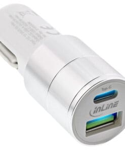 Alternative view of USB KFZ Ladegerät Stromadapter Quick Charge 3.012/24VDC zu 5V DC/3AUSB-A + USB Typ-Cweißweiß