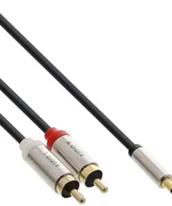 Alternative view of InLine® Slim Audio Kabel Klinke 3,5mm ST an 2x Cinch ST, 1m, Retail-Sonderedition, schwarz
