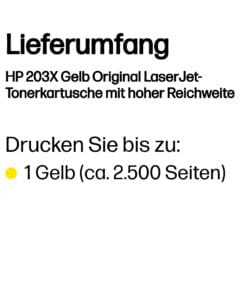 HP Toner 203X Gelb (ca. 2.500 Seiten) HP Toner 203X Gelb (ca. 2.500 Seiten) – Bild 3
