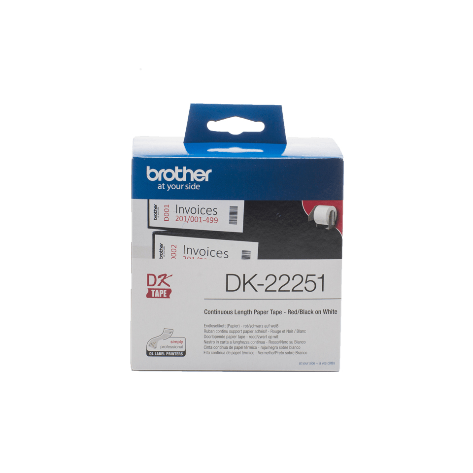 Brother Endlos-Etiketten DK-22251 rot/schwarz, 62mm x 15,24m Brother Endlos-Etiketten DK-22251 rot/schwarz, 62mm x 15,24m – Bild 3