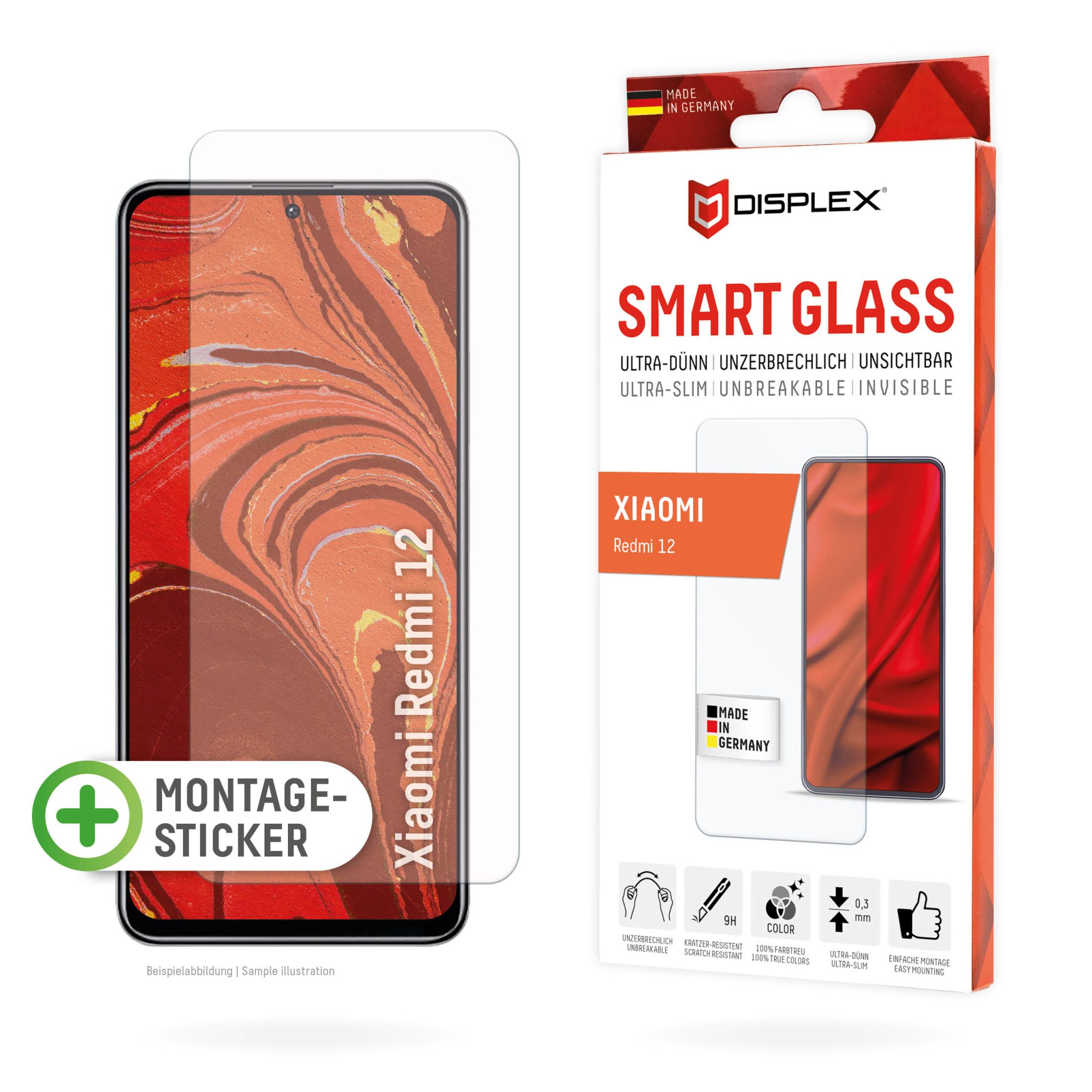 DISPLEX Panzerfolie 9H für Xiaomi Redmi 12 DISPLEX Panzerfolie 9H für Xiaomi Redmi 12