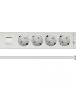 Delock Steckdosenleiste 4-fach mit Schalter und 3 x USB weiß