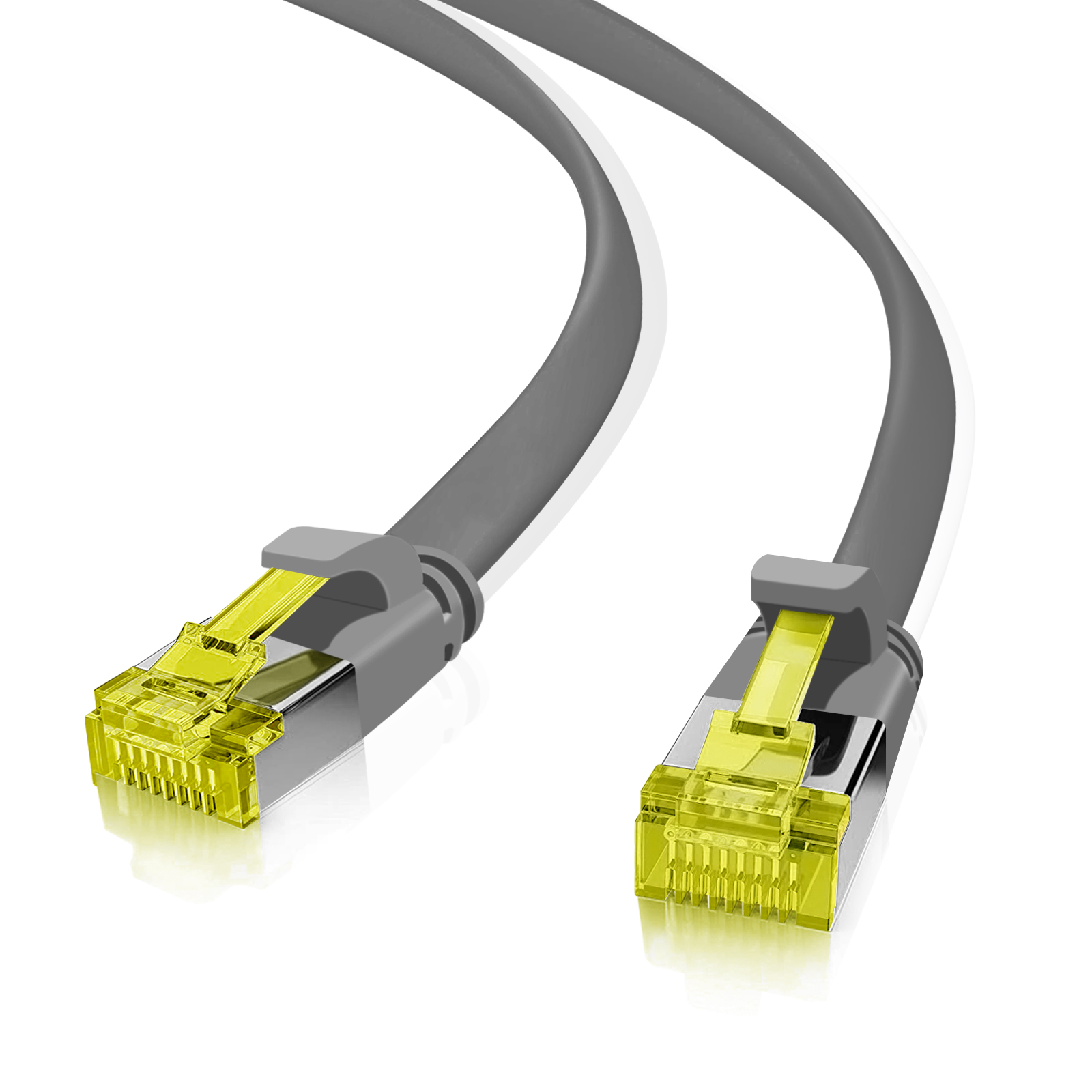 helos Patchkabel Cat.6a Ultraflach U/FTP AWG 32 grau 0,3m helos Patchkabel Cat.6a Ultraflach U/FTP AWG 32 grau 0,3m