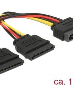 Delock Kabel Power SATA 15 Pin > 2 x SATA HDD, gerade