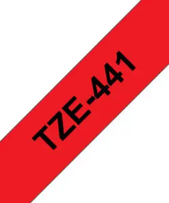 Brother Schriftband TZe-441 (lam.) Schwarz auf Rot 18mm x 8m