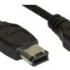 InLine® FireWire Kabel, IEEE1394 6pol Stecker / Stecker, schwarz, 1m, schwarz