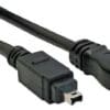 InLine® FireWire Kabel, IEEE1394 4pol Stecker zu 9pol Stecker, schwarz, 1m, schwarz