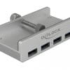 Delock Externer USB 3.0 4 Port Hub mit Feststellschraube