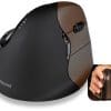 Evoluent VM4SW, Ergonomische vertikale kleine USB-Maus, Rechtshänder, kabellos Farbe: Schwarz-Blau, LIEFERUMFANG: Kompakte Laser-Maus kabelgebunden, Bedienungsanleitung