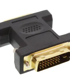 DVI-D Adapter, Digital 24+5 Buchse an DVI-D 24+1 Stecker, verg. Kontakte, schwarz