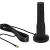 Delock LTE Antenne SMA Stecker 3 - 5 dBi 12 cm starr omnidirektional mit magnetischem Standfuß und Anschlusskabel RG-174 A/U 3 m outdoor schwarz
