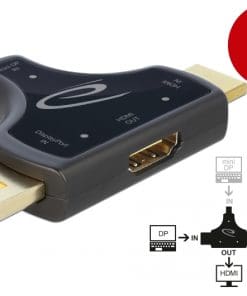 Delock 3in1 Monitoradapter mit HDMI/DP/mini DP Eingang auf HDMI Ausgang