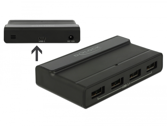 Delock Externer USB 3.1 4 Port Hub mit 10 Gbps Delock Externer USB 3.1 4 Port Hub mit 10 Gbps