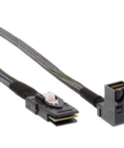 InLine® Mini-SAS HD Kabel, SFF-8643 gewinkelt zu SFF-8087, mit Sideband, 0,5m, schwarz