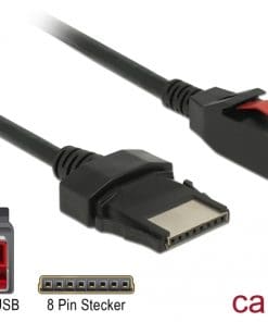 Delock PoweredUSB Kabel Stecker 24 V > 8 Pin Stecker 1 m für POS Drucker und
